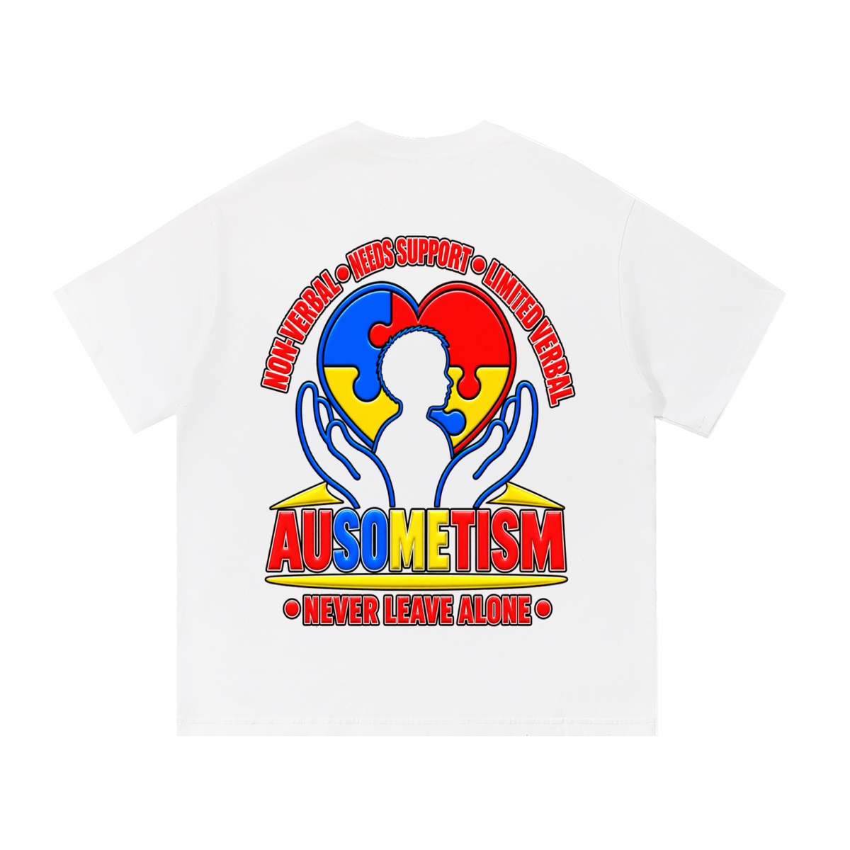 The Ausometism Safety Tool Apparel for teens adults white double sided
