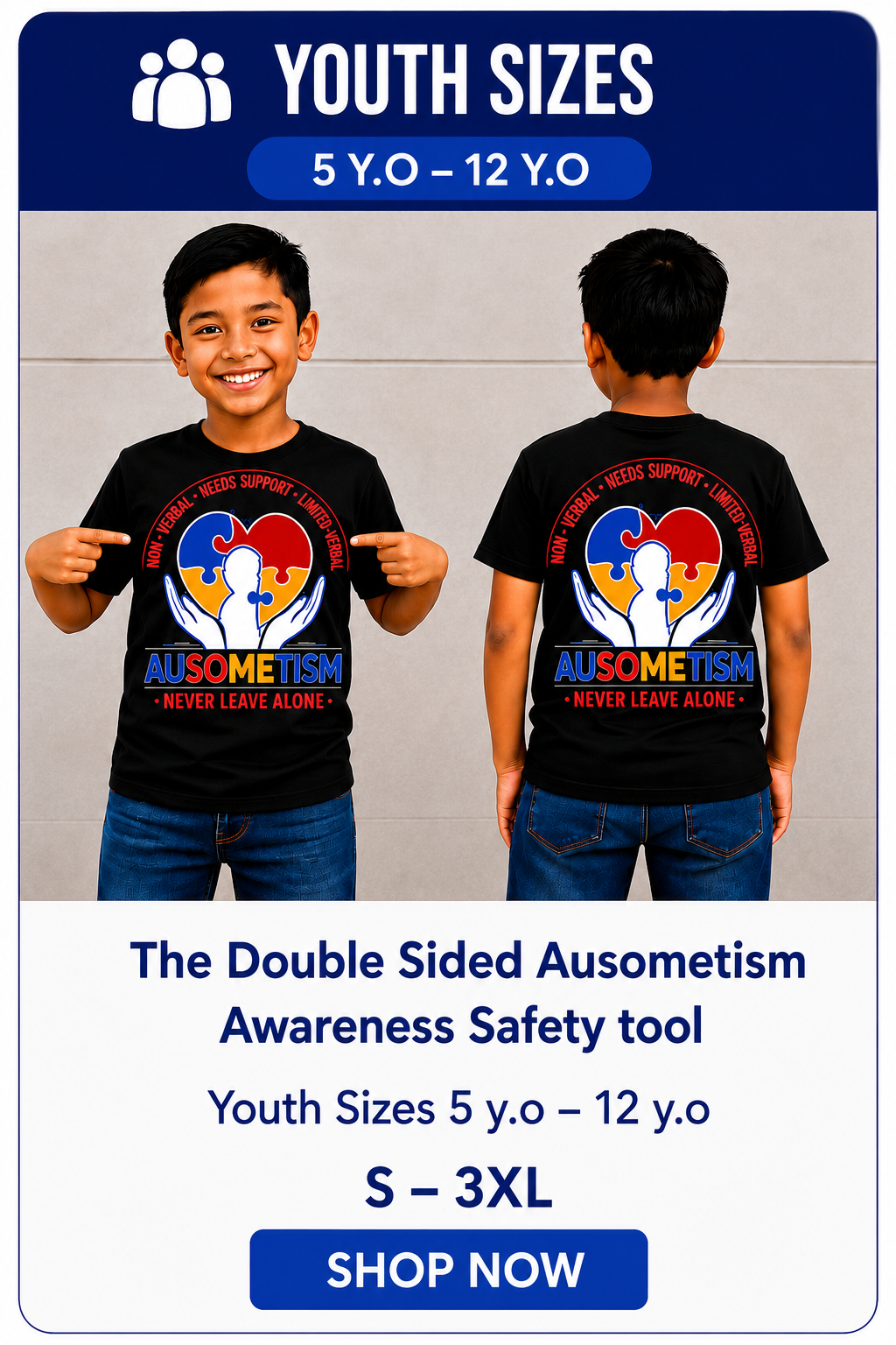 The Ausometism Safety tool double sided collection for kids youth