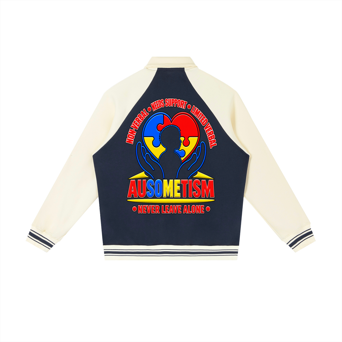 Contrast Raglan Sleeve Baseball Jacket for kids