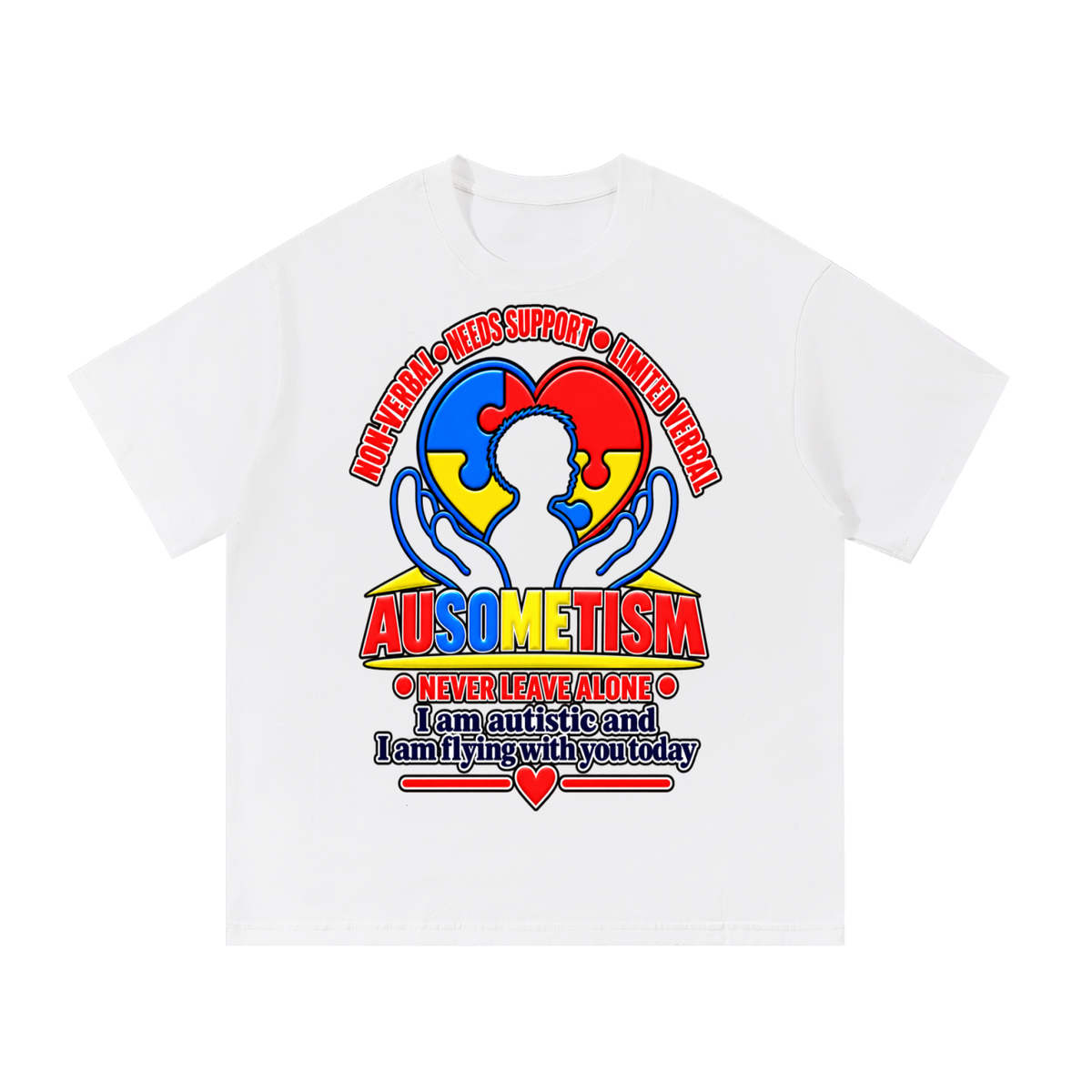 The Ausometism Flying Shirt Teens Adult white