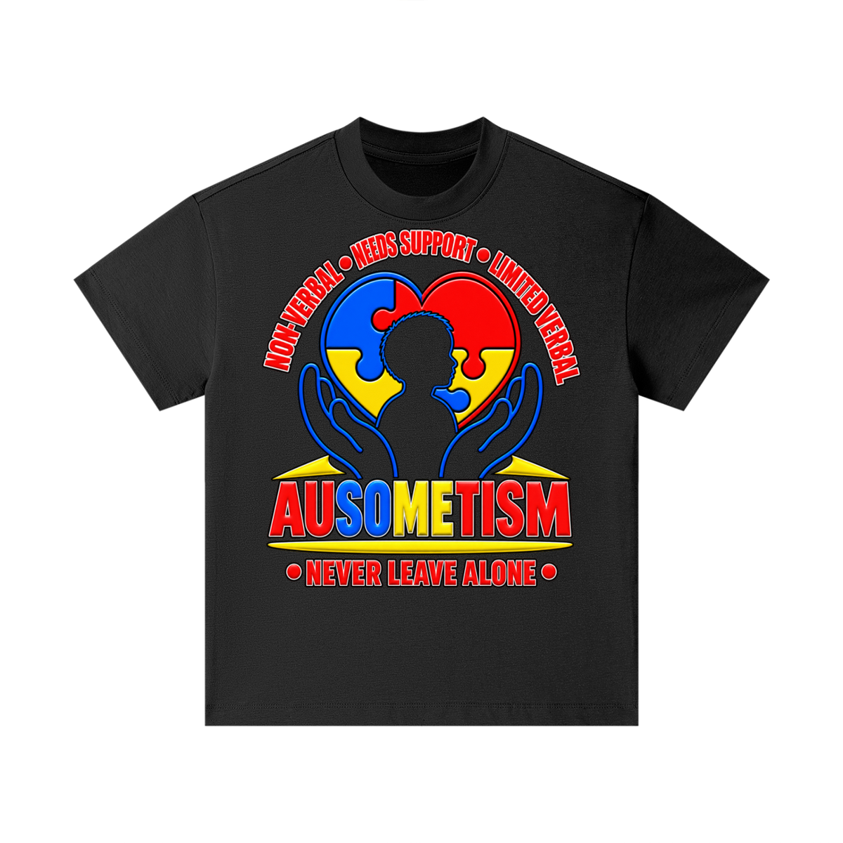 The Ausometism Safety Tool Apparel for kids, youth black double-sided