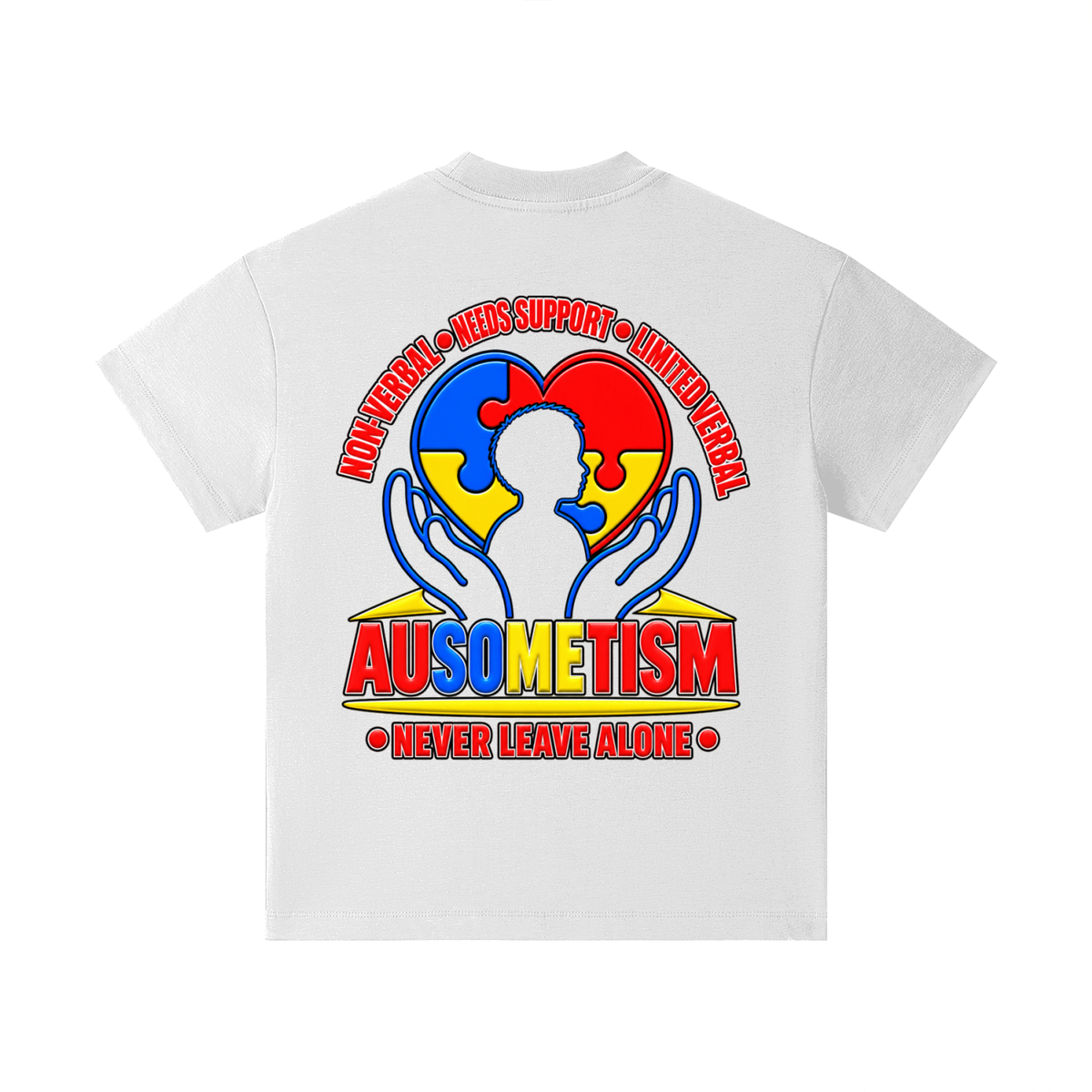 The Ausometism Safety Tool Apparel for kids youth white double-sided