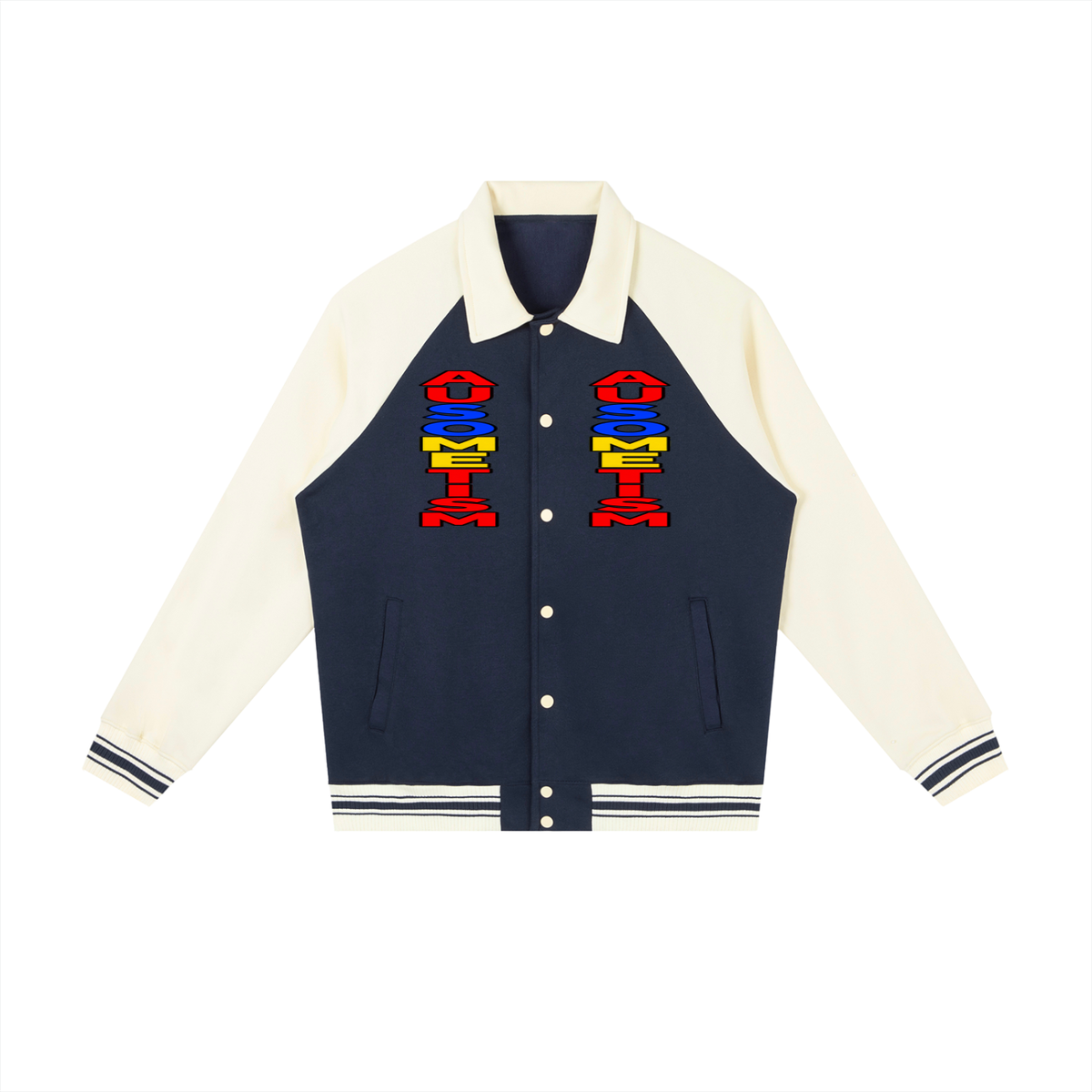 Contrast Raglan Sleeve Baseball Jacket for kids