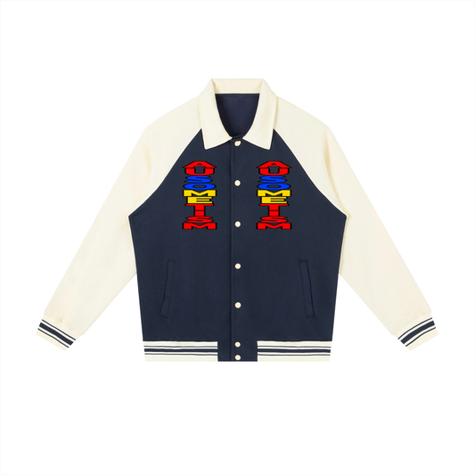 Contrast Raglan Sleeve Baseball Jacket for kids