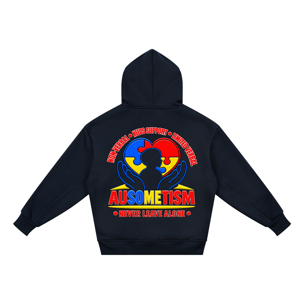 The Ausometism Autism Hoodie for Kids Navy Blue