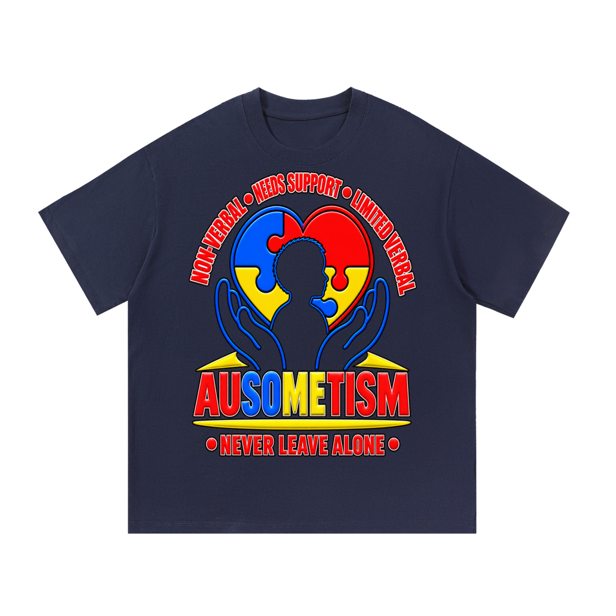 The Ausometism Safety Tool Apparel teens adults Navy Blue double sided