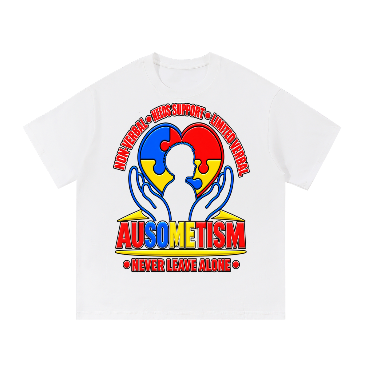 The Ausometism Safety Tool Apparel for teens adults white double sided