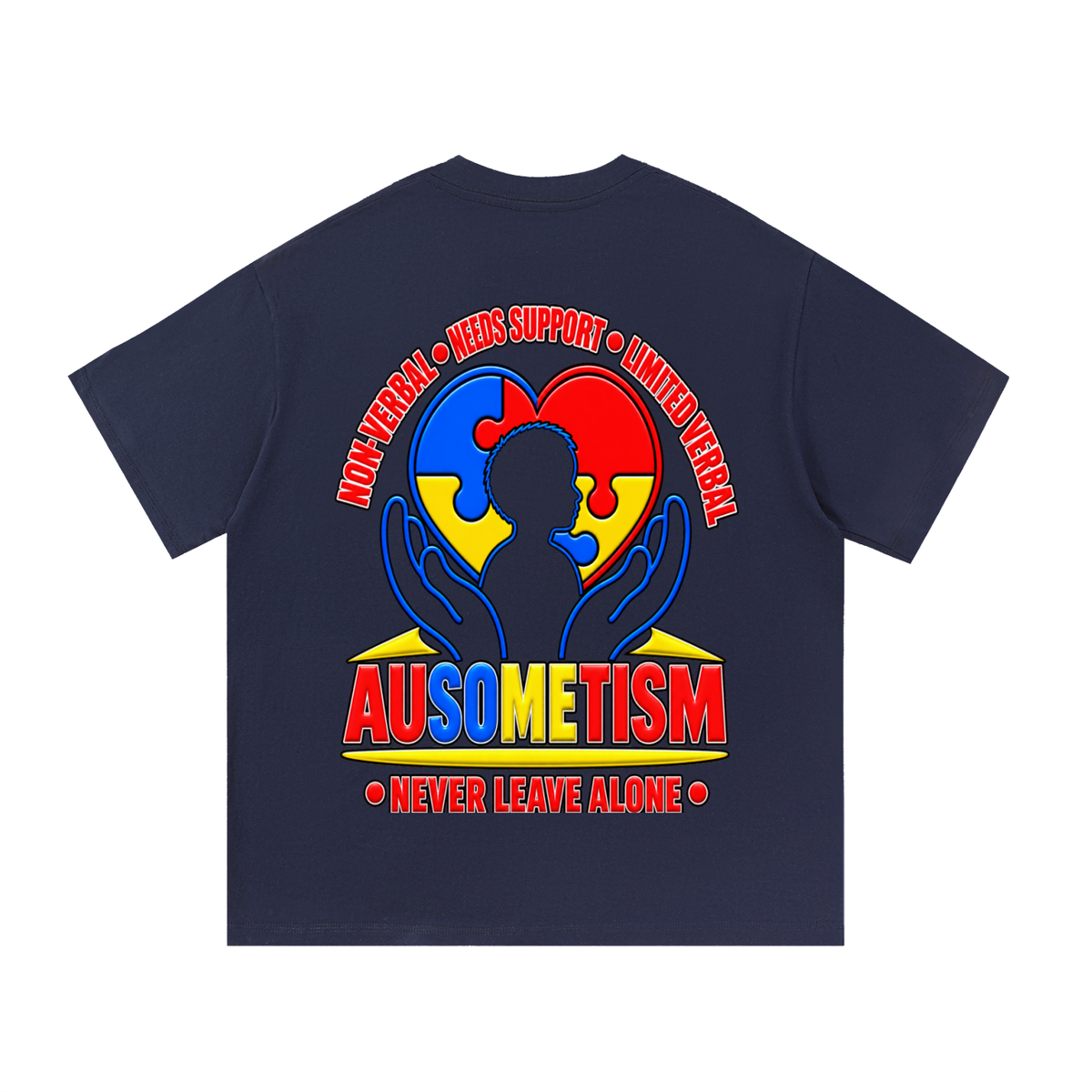 The Ausometism Safety Tool Apparel teens adults Navy Blue double sided